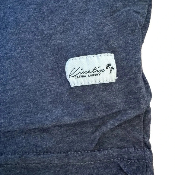 Kinetix Casual Luxury Navy Heather Blue Shirt Top Long Sleeve Crew Neck 2X NWT - Picture 5 of 8